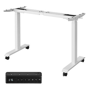 Image SONGMICS höhenverstellbares Schreibtischgestell weiß ohne Tischplatte, C-Fuß-Gestell weiß 107,5 - 175,0 x 60,0 cm