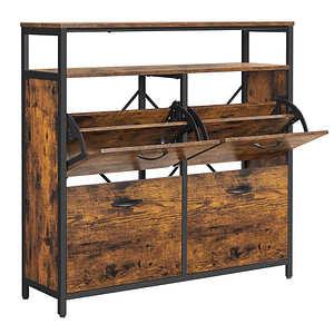 Image VASAGLE Schuhschrank, LBS803B01 braun 1 Fachboden 98,3 x 30,0 x 95,0 cm