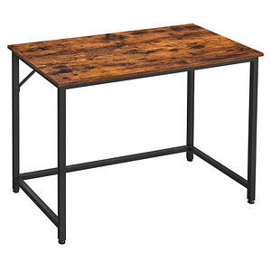 Image VASAGLE Schreibtisch braun rechteckig, 4-Fuß-Gestell schwarz 100,0 x 50,0 cm