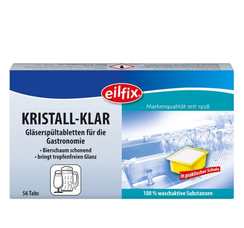 Image Eilfix® Kristall-Klar Gläserspültabletten | 56 Tabletten/Pack 