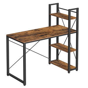 Image VASAGLE Schreibtisch braun rechteckig, 4-Fuß-Gestell schwarz 120,0 x 56,0 cm