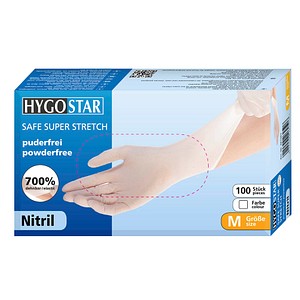 Image HYGOSTAR Nitril-Handschuh "SAFE SUPER STRETCH", M, weiß