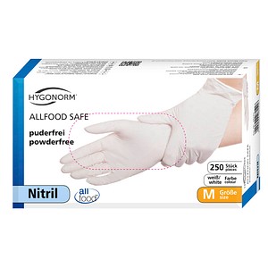 Image HYGOSTAR unisex Einmalhandschuhe ALLFOOD SAFE weiß Größe M 250 St.