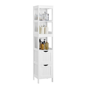 Image VASAGLE Badschrank BBC66WT weiß 30,0 x 30,0 x 141,5 cm
