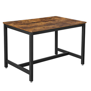 Image VASAGLE Esstisch braun rechteckig, 4-Fuß-Gestell schwarz, 120,0 x 75,0 x 75,0 cm