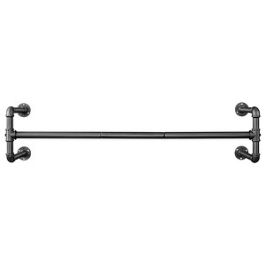 Image SONGMICS Wandgarderobe HSR64BK schwarz Metall 112,0 x 29,3 cm