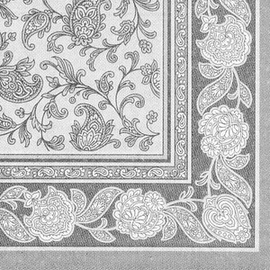 Image PAPSTAR SERVIETTEN GRAU ORNAMENTS 50ST (19819)