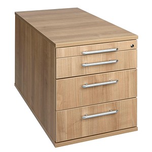 Image HAMMERBACHER Solid Rollcontainer nussbaum 4 Auszüge 42,8 x 80,0 x 51,2 cm