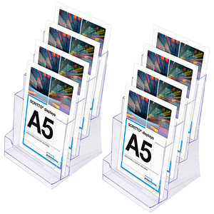 Image Showdown® Displays Tischprospekthalter SL transparent DIN A5 4 Fächer