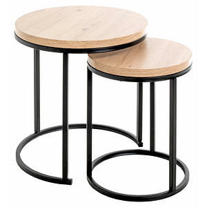 Image HAKU Möbel Beistelltische-Set Holz eiche