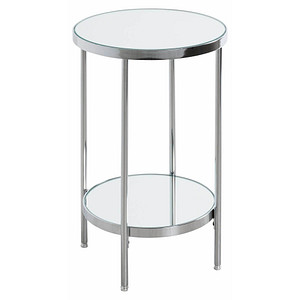 Image HAKU Möbel Beistelltisch Glas silber 28,0 x 28,0 x 46,0 cm