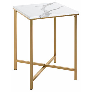 Image HAKU Möbel Beistelltisch Holz gold-weiß 39,0 x 39,0 x 55,0 cm