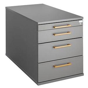 Image HAMMERBACHER Solid Rollcontainer grafit 4 Auszüge 42,8 x 80,0 x 51,2 cm