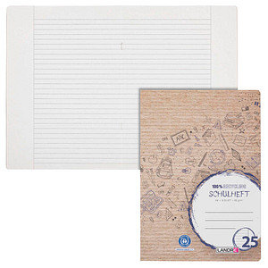 Image LANDRÉ® Schulheft Recycling Lineatur 25 liniert A4 rechts, 16 Blatt