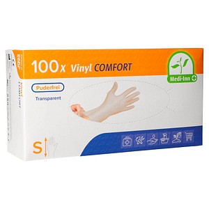 Image MediInn Vinyl-Handschuh "Comfort" S, puderfrei, transparent