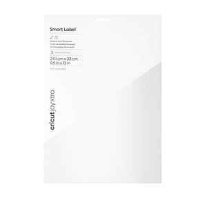Image cricut™ Joy Xtra Smart Label beschreibbare Vinylfolie permanent weiß 24,1 x 33,0 cm,  3 St.