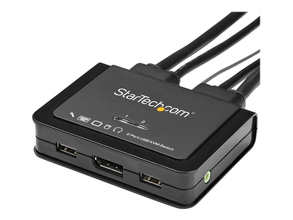 Image STARTECH.COM SV211DPUA4K USB DisplayPort KVM Switch Unterstützt 35-mm-Audio Dis