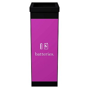 Image PAPERFLOW Wertstoffsammelbox für Batterien, schwarz