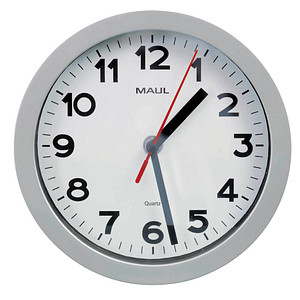 Image MAUL Wanduhr MAULstep weiß silber Kunststoff, Ø 20,0 cm