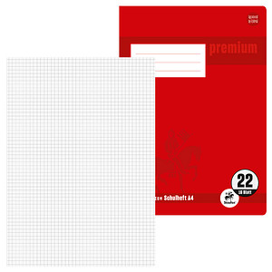 Image Staufen® Schulheft Premium Lineatur 22 kariert DIN A4 ohne Rand, 16 Blatt
