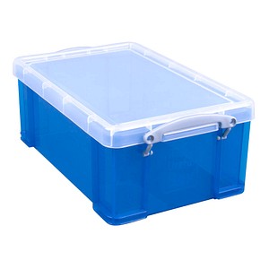 Image Really Useful Box Aufbewahrungsbox 9,0 l transparent, blau 39,5 x 25,5 x 15,5 cm