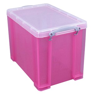Image Really Useful Box Aufbewahrungsbox 19,0 l transparent, pink 39,5 x 25,5 x 29,0 cm