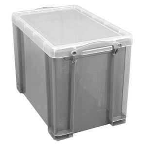 Image Really Useful Box Aufbewahrungsbox 19,0 l transparent, grau 39,5 x 25,5 x 29,0 cm