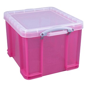 Image Really Useful Box Aufbewahrungsbox 35,0 l transparent, pink 48,0 x 39,0 x 31,0 cm