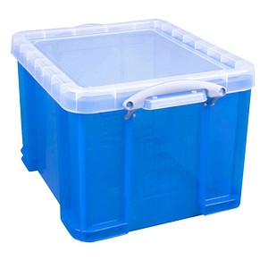 Image Really Useful Box Aufbewahrungsbox 35,0 l transparent, blau 48,0 x 39,0 x 31,0 cm