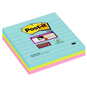 Image Post-it® Super Sticky Miami Haftnotizen extrastark farbsortiert 3 Blöcke