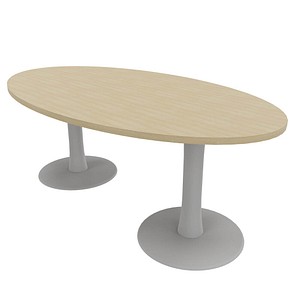 Image Quadrifoglio Konferenztisch Idea+ eiche oval, Säulenfuß alu, 200,0 x 110,0 x 74,0 cm