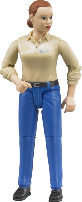 Image bruder bworld 60408 Frau mit hellem Hauttyp und blauer Hose Spielfigur