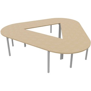 Image Quadrifoglio Konferenztisch Idea+ eiche Trapezform, Vierkantrohr alu, 320,0 x 298,0 x 74,0 cm