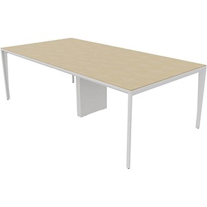Image Quadrifoglio Konferenztisch X5 eiche rechteckig, 4-Fuß-Gestell weiß, 240,0 x 120,0 x 75,0 cm