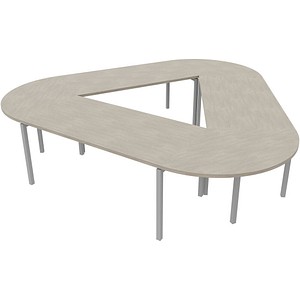 Image Quadrifoglio Konferenztisch Idea+ beton Trapezform, Vierkantrohr weiß, 320,0 x 298,0 x 74,0 cm