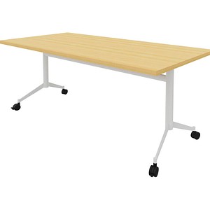 Image Quadrifoglio Mehrzwecktisch Pop-up buche, weiß rechteckig, T-Fuß-Gestell weiß, 160,0 x 80,0 x 74,0 cm
