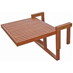 Image Garden Pleasure Barkeley Balkonhängetisch Holz braun 64,0 x 65,0 x 44,0/52,0 cm