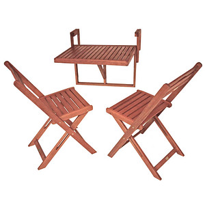 Image Garden Pleasure Sitzgruppe Berkeley, braun Holz, 3-teilig