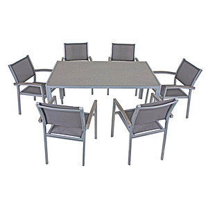 Image Garden Pleasure Sitzgruppe Grace, grau Kunststoff, Metall, 7-teilig