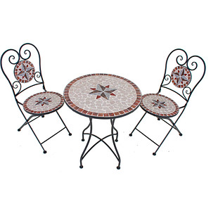 Image Garden Pleasure Sitzgruppe Amarillo, braun Keramik, Metall, 3-teilig