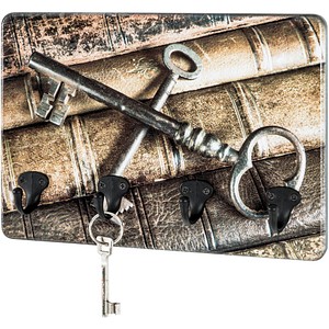 Image HAKU Möbel Schlüsselbrett grau mit 4 Haken