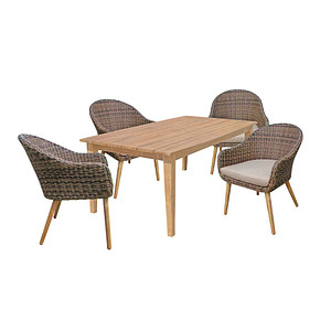 Image Garden Pleasure Sitzgruppe Visalia/Pueblo, schwarz Kunststoff, Metall, 5-teilig