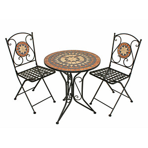 Image Garden Pleasure Sitzgruppe Pular, schwarz Keramik, Metall, 3-teilig