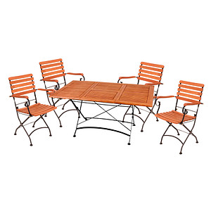 Image Garden Pleasure Sitzgruppe Wien, schwarz Holz, Metall, 5-teilig