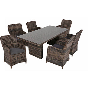Image Garden Pleasure Sitzgruppe Bordeaux, braun Kunststoff, Metall, 7-teilig