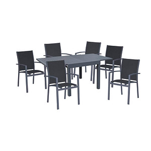 Image Garden Pleasure Sitzgruppe Elena, grau Kunststoff, Metall, 7-teilig