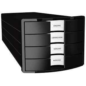 Image HAN Schubladenbox Impuls  schwarz DIN C4 mit 4 Schubladen