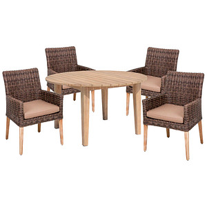 Image Garden Pleasure Sitzgruppe Norvell/Arvada, schwarz Kunststoff, Metall, 5-teilig