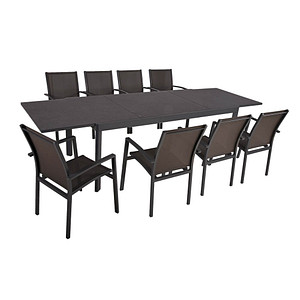 Image Garden Pleasure Sitzgruppe Nerea, grau Kunststoff, Metall, 9-teilig