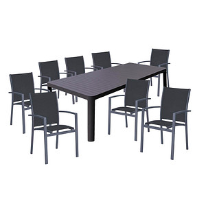 Image Garden Pleasure Sitzgruppe Amira, grau Kunststoff, Metall, 9-teilig